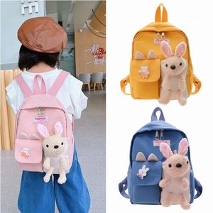 Plush Toy Backpack Cartoon Rabbit Early Education Children's Schoolbag Kindergarten Small Class Leisure Backpack 240102
