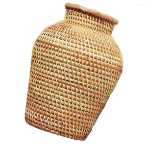 Vasos Rattan Vaso Flor Inserção Artesanato Decoração Home Único Flores Titular Decorativo Cestas de Plantas Interior