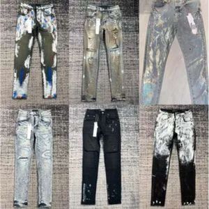 Designer lila jeans denim jeans märke för män ksubi jeans sommarhål Hight kvalitet broderi lila jean denim byxor mens lila jeans sanna jeans