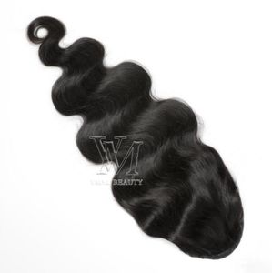 European Single Drawn Horsetail Tight Hole Clip In 120g 1B Body Wave Drawstring Ponytails Remy Virgin Human Hair Extensions2044930
