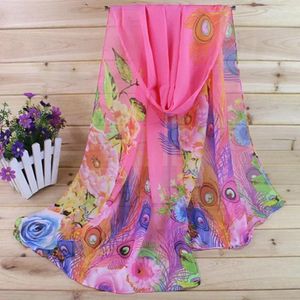 Scarves Summer Women Beach Boho Print Silk Scarf Oversized Chiffon Headband Cover Up Wrap Sarong Sunscreen Long Cape Female