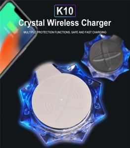 K10 Crystal Wireless Charge Pad 5W bezprzewodowa ładowarka QI dla Samsung dla iPhone'a Huawei P30 Pro 9140711