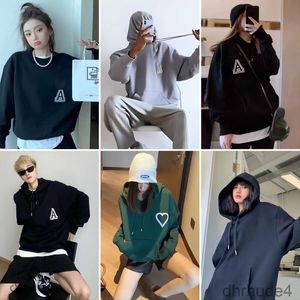 Designer Amis Pariss Hoodie Homens e Mulheres Bordado Clássico Love Big A Combo Pulôver Redondo Pescoço Cor Sólida Manga Longa Camisola Amantes Hoodies Casual Top I TXRW