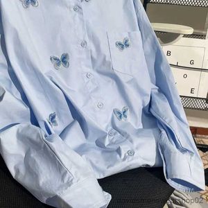 Mäns casual skjortor Autumn 3d Butterfly Shirt Jacket Fashionabla Retro Thin Loose High Street Långärmad skjortor Män topp Mannkläder