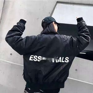 EssentialSjacketデザイナーファッションメンズ正しいバージョン秋と冬のコットンパイロットコートハイストリートタイドファッションクラシックシンプルさ