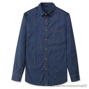 Men's Casual Shirts Spring Autumn Denim Shirt Men Long Sleeve Solid Color Comfortable Soft Top Fashion Fresh Daily Casual Jacket