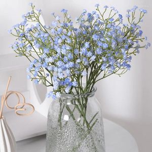 Decorative Flowers Artificial White Gypsophila Fake Silk Bouquet Wedding Party DIY Floral Arrangement Accessories Home Table Vase Decor