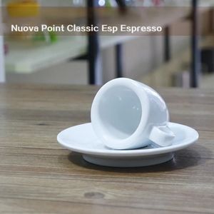 Nuova Point Classic ESP Espresso Cup and Saucer Set Professional Riretive Grusten Bone China Kubek Kubki Płyta 240102