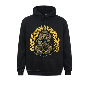 Męskie blumie król zabawny gizzard T-shirt jaszczurki Premid Premium dla mężczyzn obcisłe bluzy High Street Plain Hoods długie rękaw