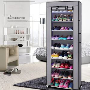 Simple Shoe Cabinet Dustproof Fabric Organizer Stand Holder Hallway Saving Space Shelf Home Furniture Storage Rack 240102