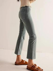 Kvinnor Pants Zjljaychou Flare för kvinnor Business Casual Stretch High midja Bell Bottom Yoga Work Byxor