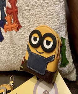 Marca de luxo saco chaveiro novo minion dos desenhos animados mini grande capacidade zero carteira pingente3645498