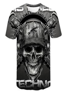 Schädel T-shirt Männer Skeleton T-shirt Punk Rock T-shirt Gun T shirts 3d Print T-shirt Vintage Männer Kleidung Sommer tops plus Größe 6XL7302027