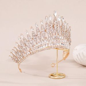 Boxen Strass Tiaras und Kronen Braut Hochzeit Stirnbänder Große Barock Krone für Frauen Party Kopfschmuck Schmuck Prinzessin Diadem