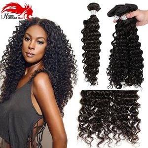 Wefts Hannah product Peruvian Virgin Hair Water Wave Virgin Peruvian Curly Hair Water Wave Peruvian Hair Bundles 4 Bundles Curly Weave