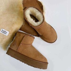 Kestane Tasman terlik kürk slaytlar koyun derisi shearling tazz klasik katırlar kadın erkekler ultra mini platform bot slip-on ayakkabı süet üst