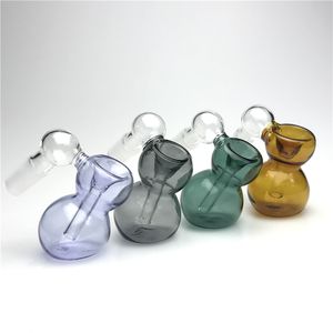 2.8 Inch Colorful Glass Gourd Ash Catcher Bowl with 14mm Male 45 Degree Thick Pyrex Glass Smoking Pipe Water Ashcatcher Bong Bowls