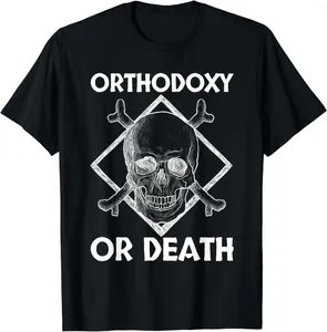 Erkek Tişörtleri Ortodoksluk veya Ölüm - Doğu Ortodoks Rus erkekler tişört kısa kollu gündelik pamuk