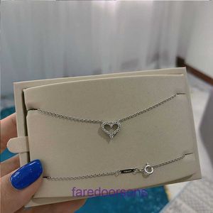 Pendant Necklace Tie Home Collar Chain Designer Jewelry Tifannissm T family Diamond Heart 925 silver necklace fashion trendy simple Have Original Box