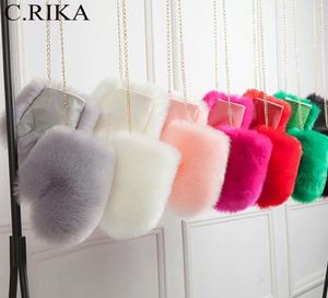 New Faux fox fur Mittens Female Gloves Lined pu Glove Russian winter Removable Chain Fur White Gloves womens fashion gloves D190117942181