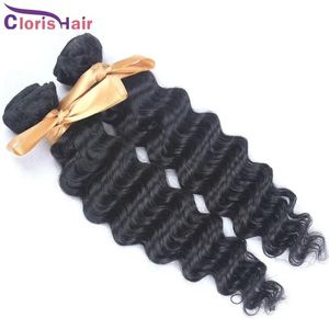 Wefts Super Hold Mix 2 Bundles Unprocessed Curly Brazilian Deep Wave Virgin Hair Weave 100% Human Hair Extensions Fast Delivery Dip Dye