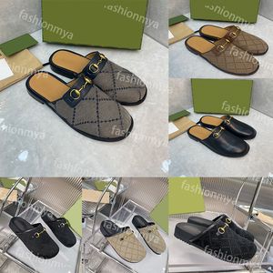 Designer-Hausschuhe BaoTou Damen-Muler-Hausschuhe, Vintage-Schuhe, Halbsandalen, Metall-Buchstabenschnallen-Sandalen, Marke, flacher Absatz, Outdoor, klassische Loafer, Slides, 35–47