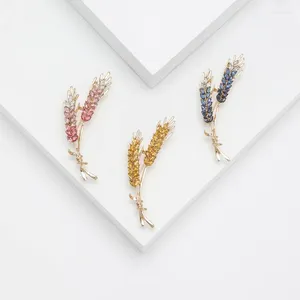 Spille da donna stile coreano moda 3 colori strass spiga di grano spille accessori di gioielli di lusso per abbigliamento