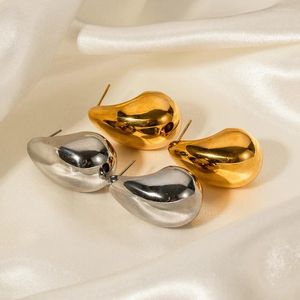 Orecchini pendenti con goccia d'acqua da donna placcatura in oro 18k moda 2024 gioielli in acciaio al titanio per feste