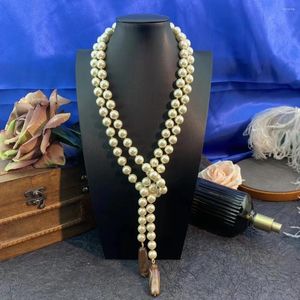 Kedjor Ancient Glass Handpeded Jade Pendant Delicate Atmosphere Fashion Big Long Necklace