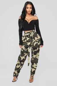 Capris Summer's Ladies Camo Cargo Pants High Waist Pants Casuare Roose Pants Military Combat Camouflage Jeans Pencil Pant Army Green