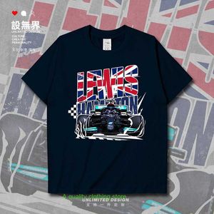 Hamilton F1 Racing Sevens Crown 영국 남성 및 여성 패션 여름을위한 짧은 슬리브 티셔츠 000a Set Boundless