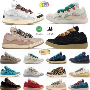 Scarpe firmate lavina Leather Curb Sneaker scarpe uomo donna Beige Rosa Nero Grigio Bianco Multicolor Blu Verde scuro Graffiti leggeri