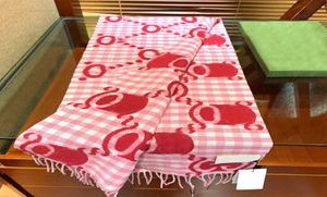 Lange Winterschals, stilvoller Damen-Kaschmirschal, vollständig mit Buchstaben bedruckt, rosa Schals für Herren, weich, warm, mit Anhängern, luxuriös, B5324209