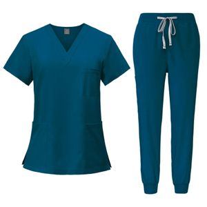 Multicolor unissex de manga curta farmácia enfermeira uniforme hospital médico workwear oral dental cirurgia uniformes esfrega conjuntos y240102