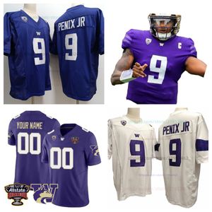 Şeker Kasesi Yaması 9 Michael Penix Jr. Washington Huskies Futbol Jersey NCAA Koleji Erkekler