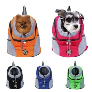 Pet Dog Travel Ryggsäck Portable Outdoor Bortable Mesh Cat Puppy Double Shoulder Bag For Small Large Dogs Pet Supplies 240103