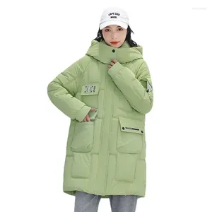 Kadın trençkotları kış kıyafetleri kadın ceket orta uzunlukta gevşek ekmek ceketi sıradan sıcak ve ceketler parkas manteau femme hiver zm