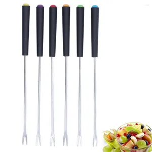 Forchette 6 pezzi/set spiedini per barbecue in metallo, bastoncini per arrostire frutta, dessert, cioccolato, pentola per uso domestico, utensile da cucina