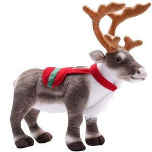 Simulation Reindeer Plush Toy Christmas Deer Doll Xmas Elk Toy Christmas Decorations Merry Christmas Year Gift for Kids 240102