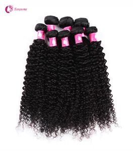 HELA 10BUNDLESLOT 7A Virgin Brasilian Afro Curly Wave Hair Weaves 1B Natural Black Human Remy Hair Weft för svarta kvinnor Fora6273352