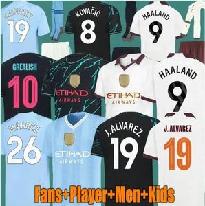 S-4XL 23 24 Maglie da calcio HAALAND DE BRUYNE PHILLIPS MANS CITIES GREALISH FERRAN MAHREZ FODEN BERNARDO CANCELO Z RODRIGO Maglia da calcio Uomo Bambini Kit Uniformi top