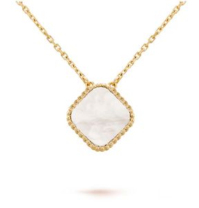 Four Leaf Clover Necklace Designer Jewelry Pendant Necklaces 18 styles Heart Gold Silver Rose Plated Link Chain White Green Red lucky flower mother of pearl for Women