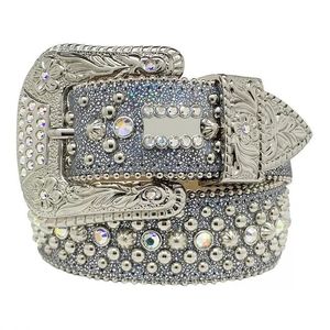 أحزمة الموضة للنساء مصممة Mens BB Simon Rhinestone Belt مع Bling Rhinestones كهدية 304S