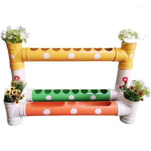 Weihnachtsdekorationen KindergartenPlantCornerKreativer Blumenständer PVC-Rohr Balkon Dreidimensionales Regal für Pflanzen-Erdbeer-Umgebung