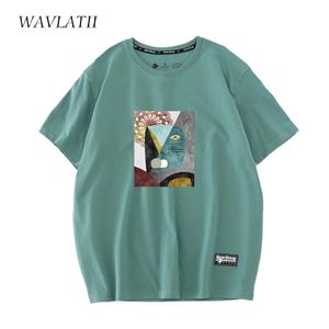 Camicie wavlatii donne 100% cotone estate magliette femminile 210 g/m2 tees a maniche corte bianca verde maglietta