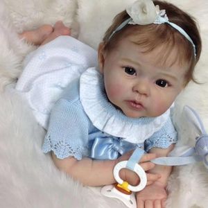 Bonecas novas babys reborn boneca 22 polegada silicone reborn boneca adorável lifelike criança bonecas menina de surpresa boneca aniversário gif