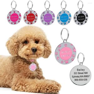 Dog Tag Personalized ID Address Stainless Steel Unti-loss Printed Custom Name Customized Pet Tags Accessories