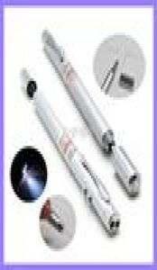 Laser pen MULTI FUNCTION 4 in 1 Red Laser Pointer LED Light Lamp Ball Pen Torch Telescopic Pointer to Teach Silver8693921