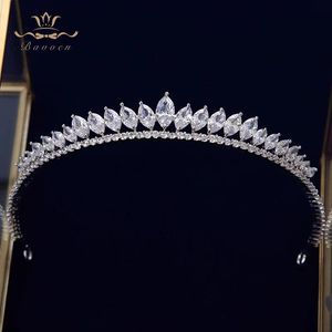 Collane Foglie eleganti Zirconi trasparenti Diademi da sposa Fasce per capelli Accessori per capelli da sposa in cristallo Gioielli da sera