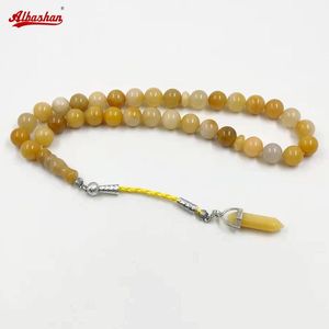 Armreif Tasbih Edelstein Natürlicher Quarzit Jade Muslimische Gebetskette Gfit Misbaha Mann 33 Perlen Armband islamischer Rosenkranz türkische Accessoires